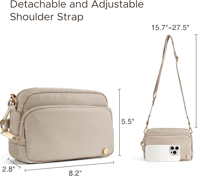 Joryin Anti Theft Crossbody Bag for Women, Slash-resistant RFID Blocking Travel Purses, Small Shoulder Bag Handbag, Nylon