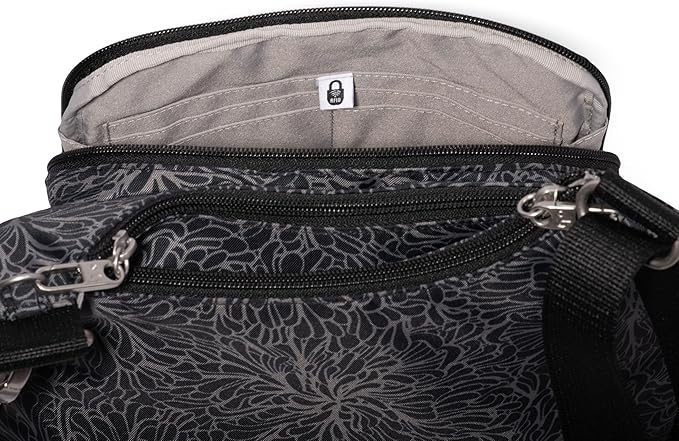Baggallini Securtex Anti-theft Crossover Crossbody Bag 11”w X 8.5”h, Rfid, Built-in Wallet, Locking Zippers