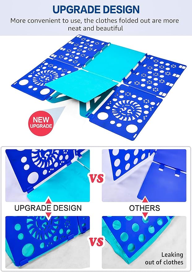 BoxLegend Version 3 Shirt Folding Board t Shirts Clothes Folder Durable Plastic Laundry folders Folding Boards Helper Tool for Adults and Children (Blue & Turquoise)