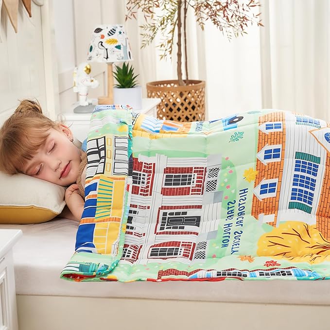 yescool Weighted Blanket 7 Pounds Cooling Weighted Lap Blanket, Girls Heavy Blanket for Sleeping, Breathable Weighted Throw Blanket Gifts for 60-80lbs, 40"x60"