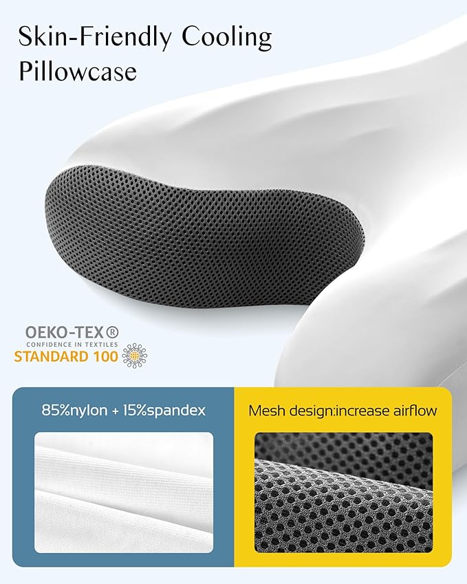 CPAP Pillow for Larger-Framed Men, Ergonomic Memory Foam Bed Pillow to Reduce Air Leaks, Facial Pressure, Height Adjustable for Side Back Stomach Sleepers, 23.6"x15.74"x5.11"/5.9"