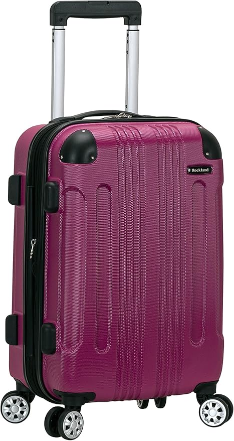 Rockland London Hardside Spinner Wheel Luggage, Magenta, Carry-On 20-Inch