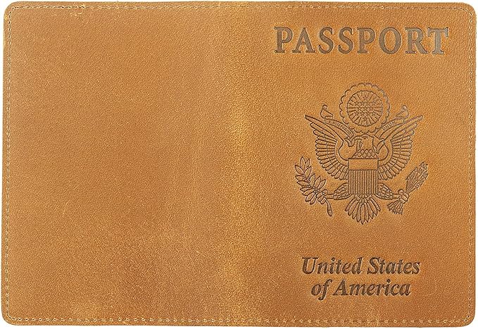 RFID Blocking Passport Holder Travel Wallet (Brown)