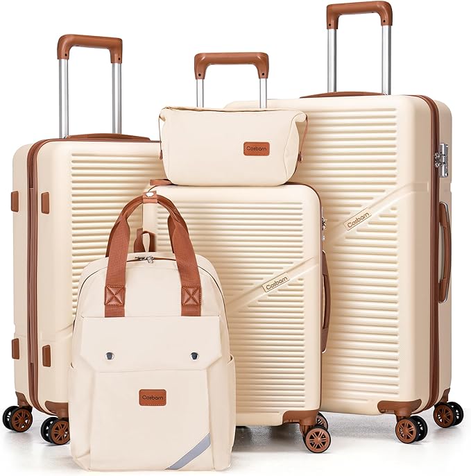 Luggage Sets 5 Piece Suitcases with Wheels, Suitcase Set ABS Hard Case Luggage with TSA Lock Spinner Wheels Durable Travel Luggage (5-Piece Set(20"/24"/28"))