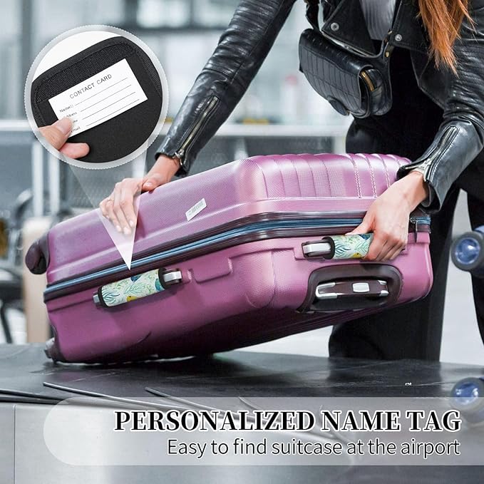 Luggage Handle Wraps Tropical Fish Watercolor Sea Luggage Identifiers Soft Neoprene Luggage Handle Wraps For Suitcase Trolley Handle Grip Cover 2 Pack Luggage Tags