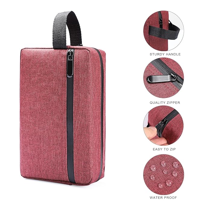 Etercycle Toiletry Bag for Men, Portable Travel Toiletry Organizer Bag,Shaving Bag for Toiletries Accessories (Wine red)