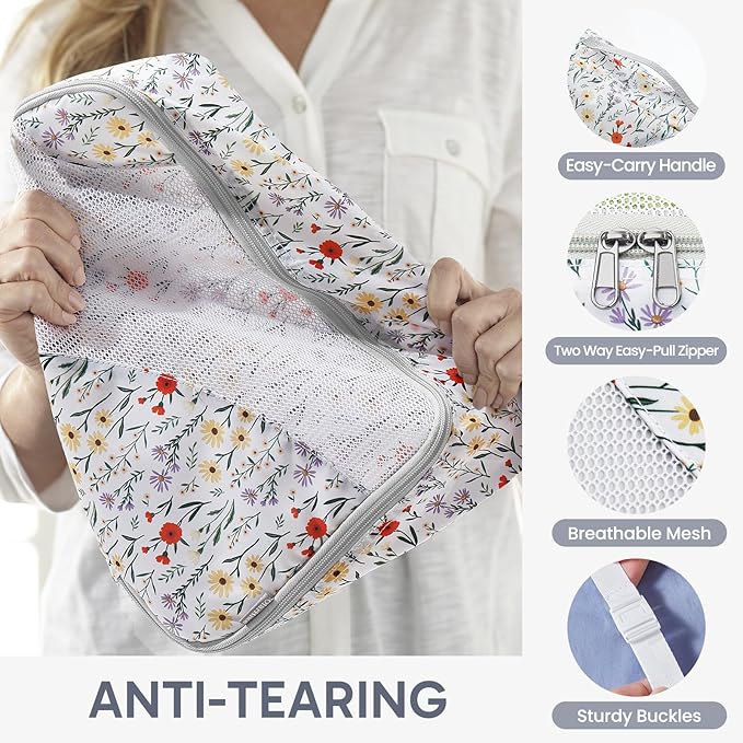10 Set Packing Cubes for Travel, Gifts for Women Mom,Anti-Tearing Suitcase Organizer for Luggage with Shoe & Hanging Toiletry Bag,OlarHike Vacation Essentials & Accessories for Cruise Ship