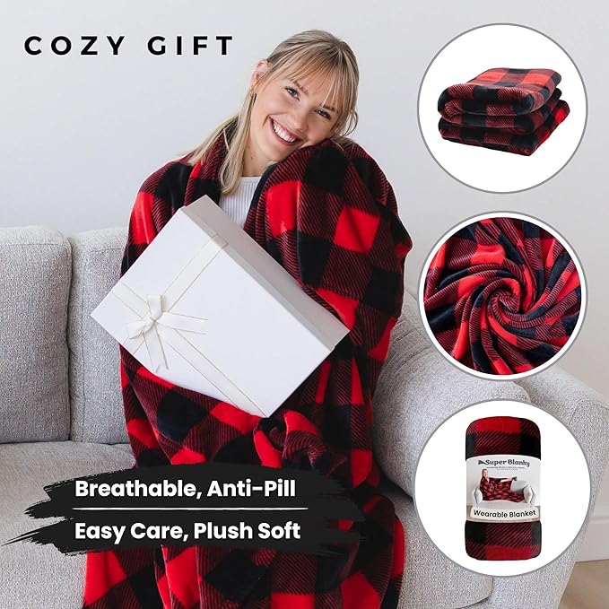 Wearable Blankets for Women, Adult Wearable Blanket Men, Mother's Day Gifts for Her, Wife Birthday Gift Ideas