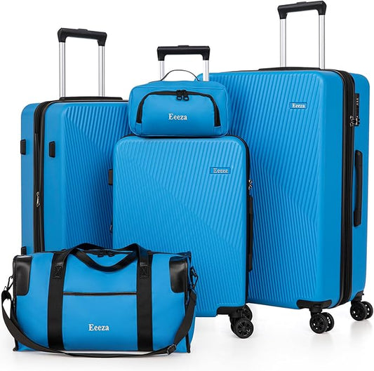 Expandable Luggage Sets 5 Piece,Suitcases with Detachable Wheels,ABS Hard Case Luggage with TSA Lock Spinner Wheels,Carry On Luggage Set