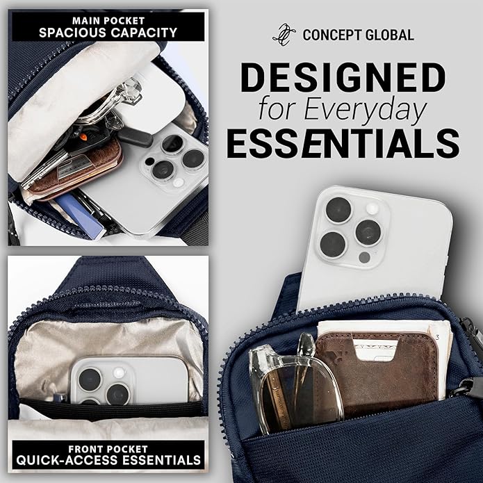 Travel Sling Bag for Men & Women - Water Resistant Crossbody Multipocket Chest Bag with Anti-Theft & RFID