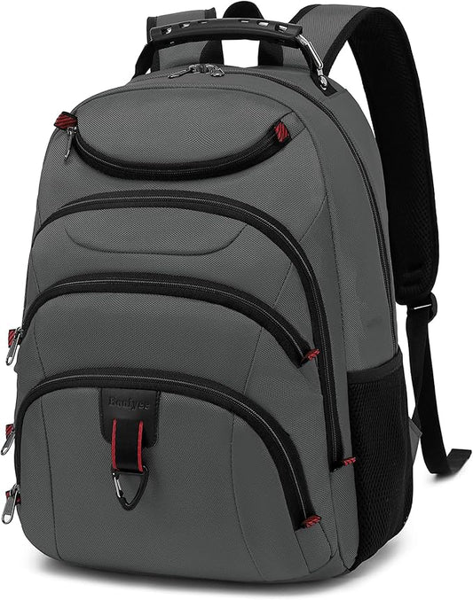 Boavan Laptop Backpack for men, 15.6 inch Laptop Bag with USB Port, Waterproof Travel Work Backpack Purse, Anti-Theft Teacher Nurse Doctor Casual Bookbags Office Business backpack，Grey