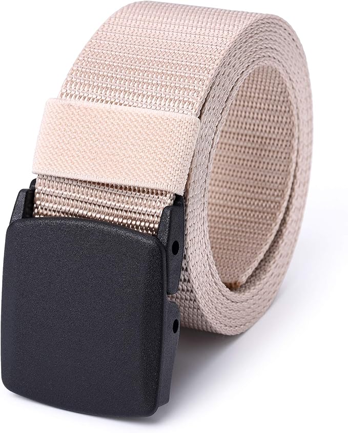 Mile High Life Nylon Web Belt Outdoor Military Belt With TSA Safe Plastic Buckle Belt