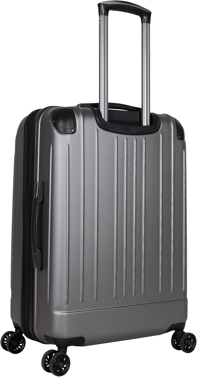 Kenneth Cole Reaction Flying Axis 24" Hardside Expandable 8-Wheel Spinner Check-Size Luggage, Silver