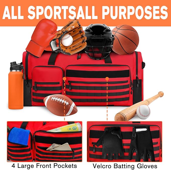 Goloni 130L Heavy Duty Large Duffle Equipment Bag,Catchers Gear Bag with Shoe Compartment,Baseball Duffle Bag