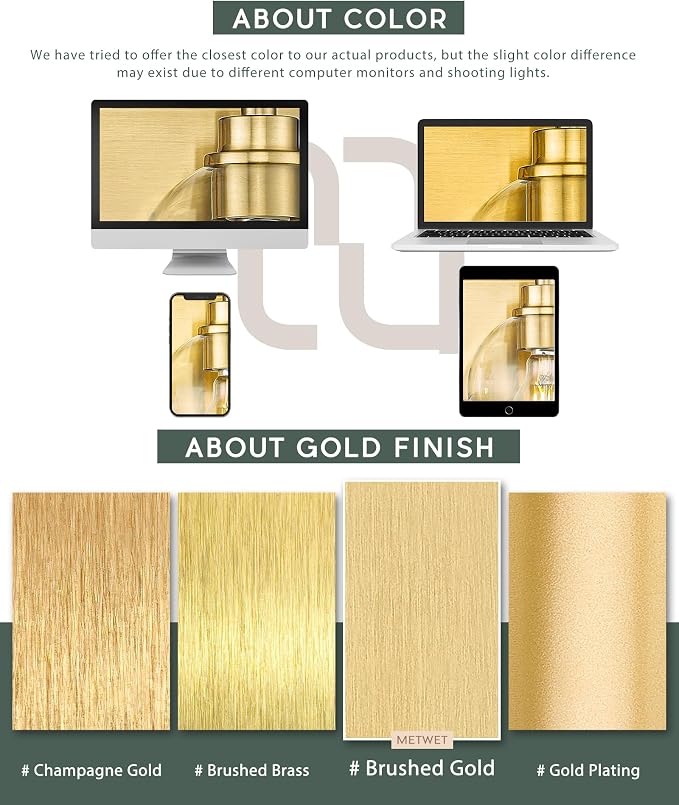 5-Light Brushed Gold Bathroom Vanity Light, Beige Fabric Shades | Ideal for 40-52" mirrors, 35" bathroom light fixtures over mirror, upward only, E26 base, bulbs not included, VL837-BG-B-5