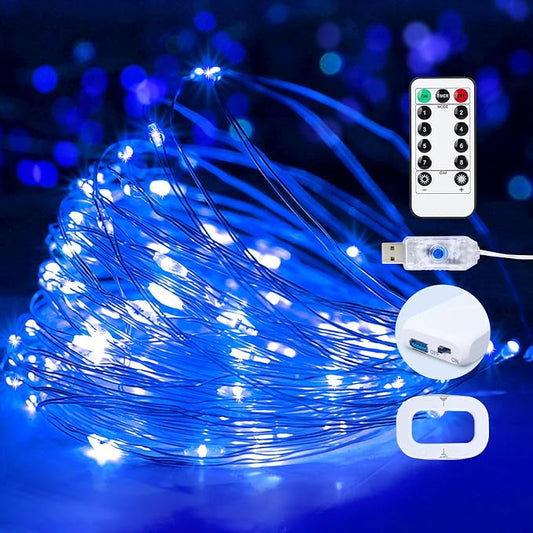 1 Pack USB Plug in Fairy String Lights,16ft 50 LED Copper with Remote and Timer, 8 Modes Waterproof Twinkle String Lights for Bedroom Indoor Party Wedding Christmas Decoration