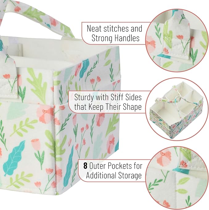 Mr. Pen- Baby Diaper Caddy Organizer, Blooming Palette, Diaper Organizer, Car Diaper Caddy