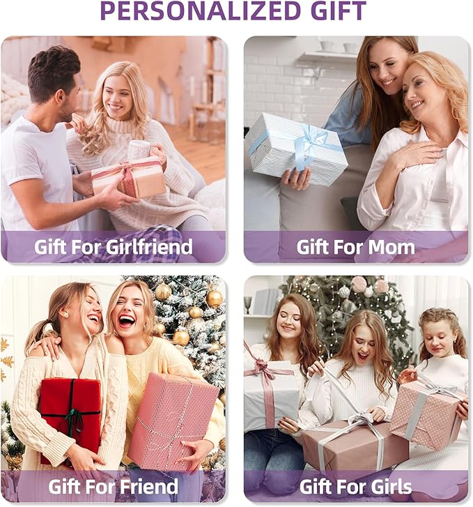 Gifts for Teen Girl, Initial Travel Duffle Bag, Personalized Women Weekender Overnight Bags, Gift for Daughter Kid Mom Friend College Girl Graduation Teacher（Purple,R)