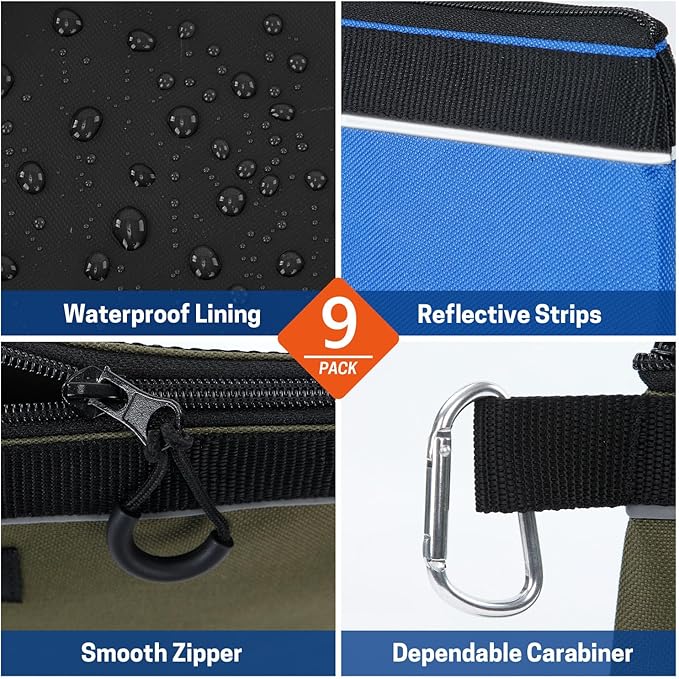 Zipper Tool Pouches, Multi-Purpose Utility Tool Bags Organizer for Small Hand Tools, Screws, Nails, Hardware, Pliers & Wrenches, Storage Pouch Set for Electricians, Plumbers, HVAC & Mechanics