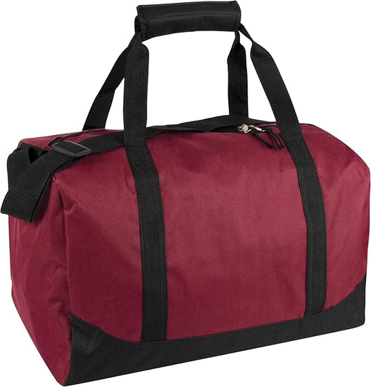 30 Liter, 17 Inch Canvas Duffle Bags for Men and Women – Travel Weekender Overnight Carry-On Shoulder Duffel Tote Bags (Red)