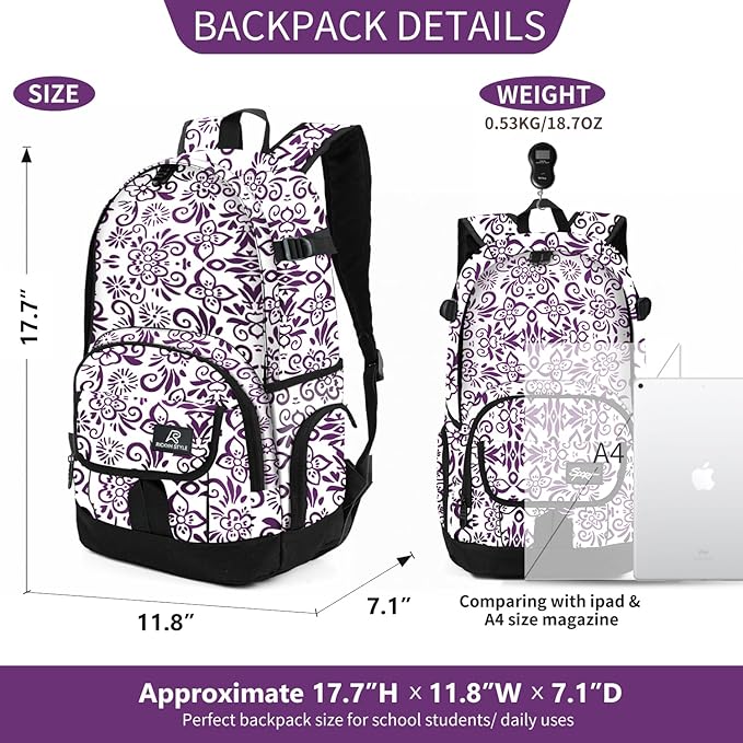 rickyh style School Backpack Travel Bag for Men & Women Lightweight College Back Pack with Laptop Compartmen