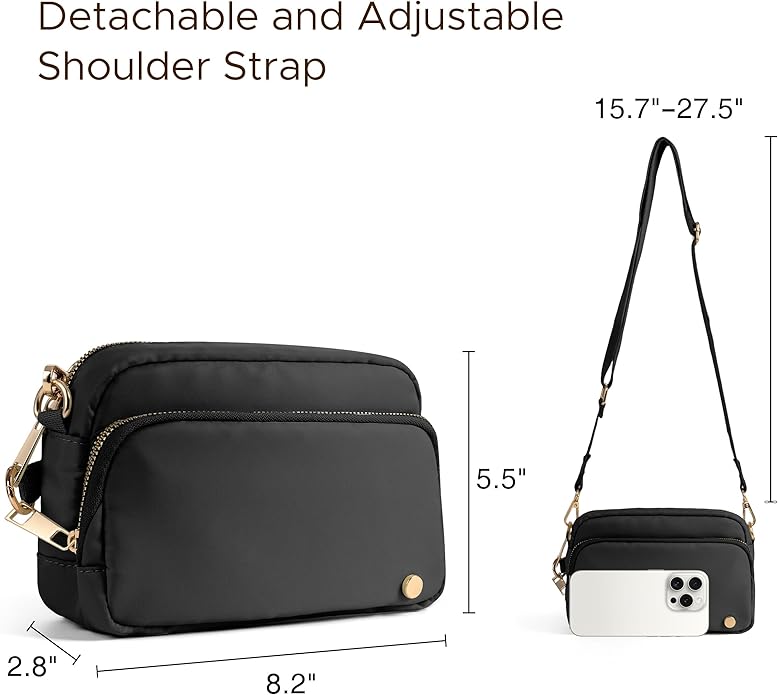 Joryin Anti Theft Crossbody Bag for Women, Slash-resistant RFID Blocking Travel Purses, Small Shoulder Bag Handbag, Nylon