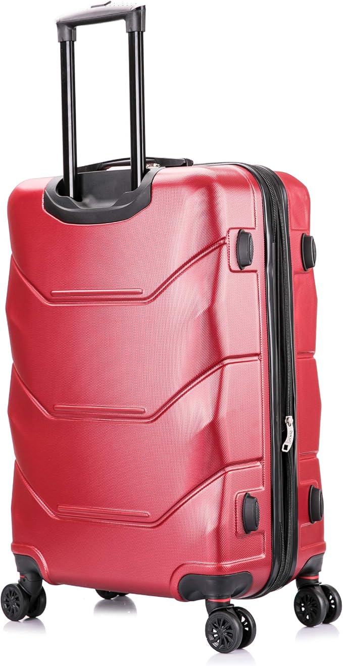 DUKAP ZONIX Luggage with Spinner Wheels | Durable Lightweight Hardside Suitcase, Spacious Travel Bag with Handle and Trolley | 26 Inch Medium Checked Luggage | Wine