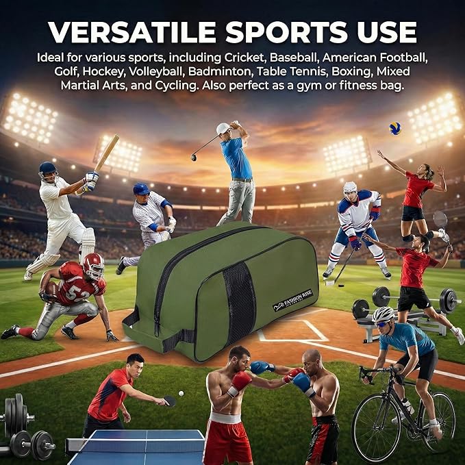 Waterproof Sports Boot/Shoe/Travel Bag for Football Cricket Rugby Golf Toiletry Gym for Boy/Girl Men/Women (Olive Green)