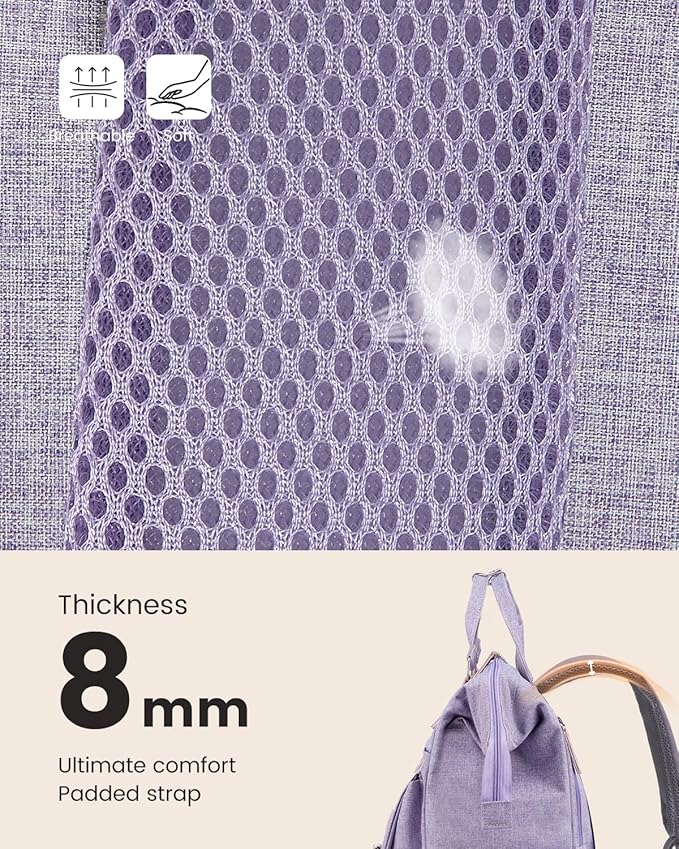 LOVEVOOK Laptop Backpack Purse for Women, Cute College School Backpack Bookbag For Teenager Girls, Teacher Nurse Bags Work Travel Backpack, Business Computer Laptop Bag Daypack, 15.6 Inch, Purple