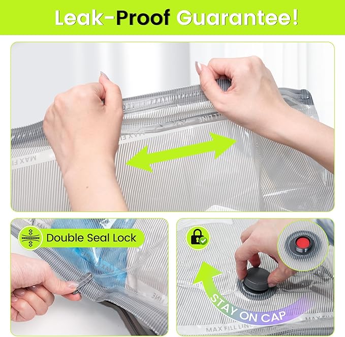 (17PACK) Travel Vacuum Bags with USB Pump-Portable Vacuum Packing Seal for for Travel & Home, Vacuum Compression Packing Seal Bags for Clothes, Bedding & Seasonal Storage