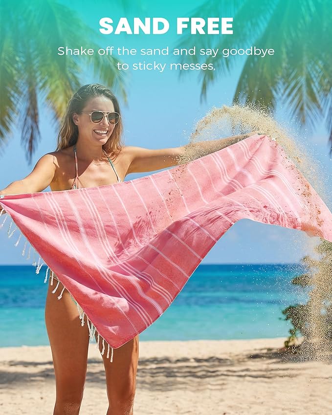 Antfuny Turkish Beach Towels Vacation Essentials Quick Dry Sand Free Soft Absorbent Extra Large XL Big Blanket Adult Pool Towel Lightweight Thin Sandless Fast Drying Compact No Sand Packable Foldable