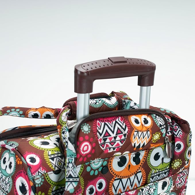 Rockland Melrose Upright Wheeled Underseater Carry-On Luggage, Owl