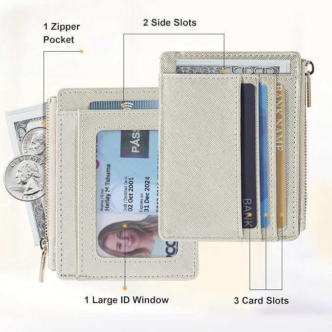 Sodsay Card Case Slim Front Pocket Wallet for Women Credit Card Holder with Keychain | Slim, Front Pocket, Credit Card Holder, with Keychain
