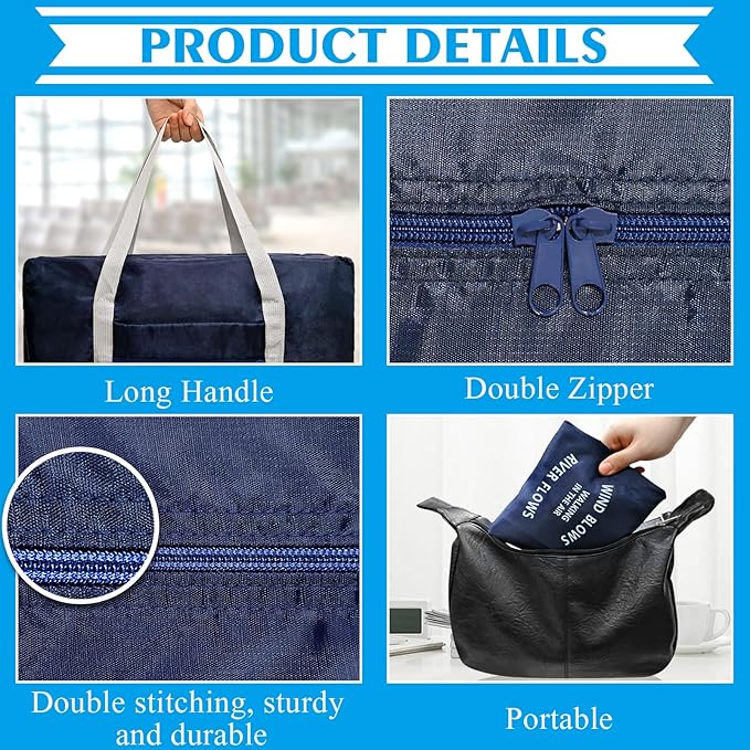 Travel Bag 5Packes Carry on Luggage Foldable Duffel Bag Sports Gym Bag Weekender Overnight Bag Water Resistant Nylon Travel Duffel for Men Women (5 PCS)