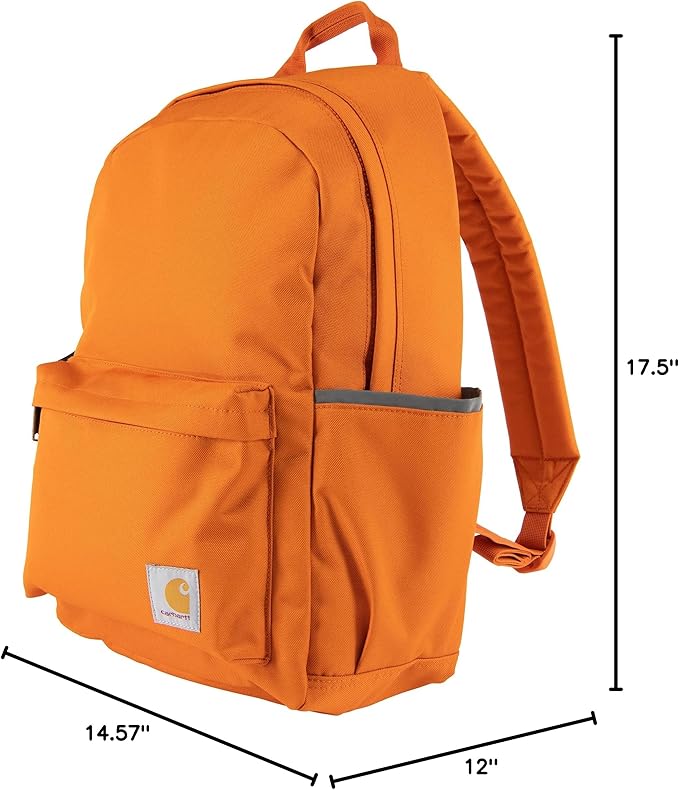 Carhartt 21L Classic Laptop Backpack, Water-Resistant Pack W/ 15" Laptop Sleeve and Organizational Compartments, Marmalade