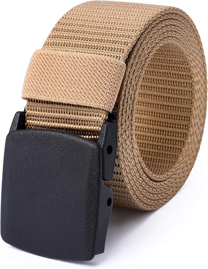 Mile High Life Nylon Web Belt Outdoor Military Belt With TSA Safe Plastic Buckle Belt