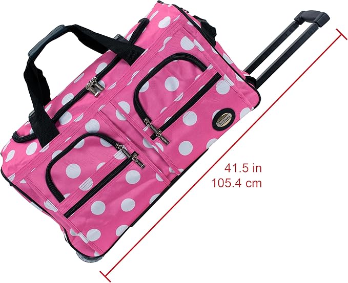 Rockland Rolling Duffel Bag, Black, 22"