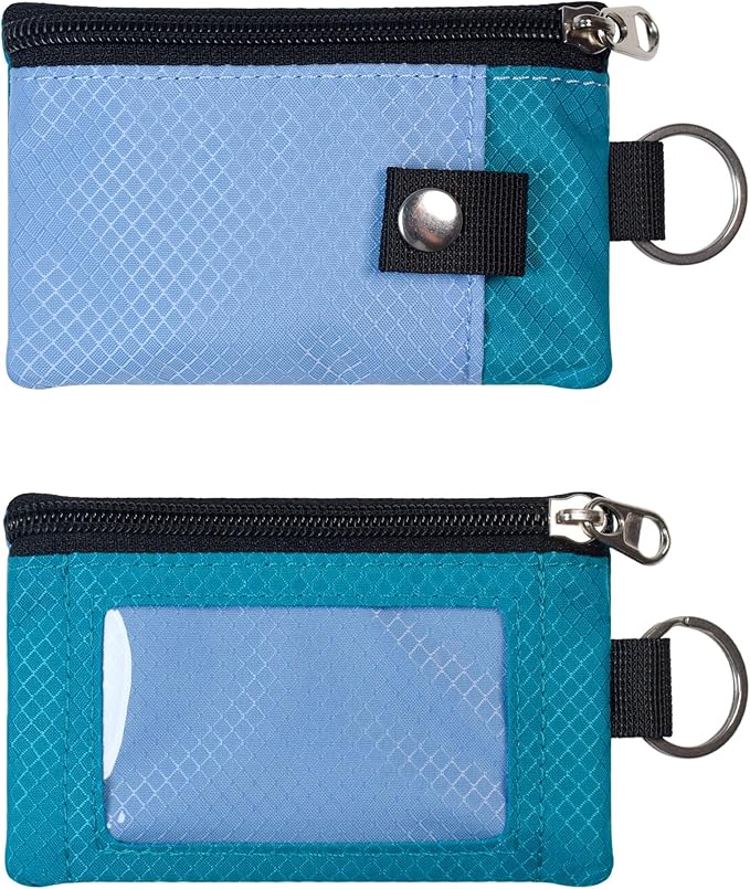 CHENSPRX Minimalist RFID Blocking Small Wallet with ID Window,WaterResistant Zip Id Case Wallet with Lanyard Keychain for Cards,Cash,Travel,Women,Men