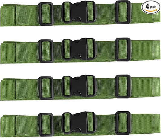 MAGARROW 2" Utility Luggage Straps with Buckle Adjustable, 4-Pack (Army Green, 2 in x 5.4 ft)
