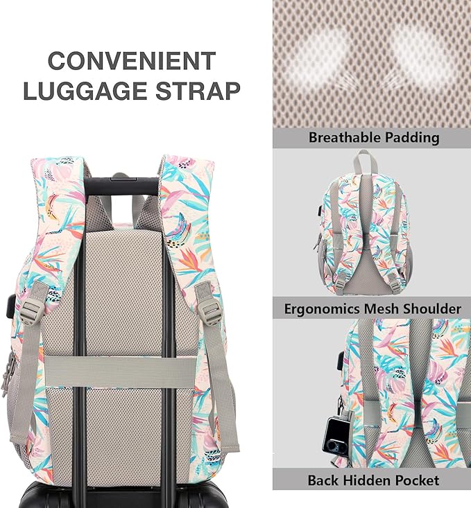 KEOFID Classic Laptop Backpack for Men and Women - Anti-Theft with USB Charging, Water Resistant, 15.6" Laptop Compartment, 1-Year Warranty