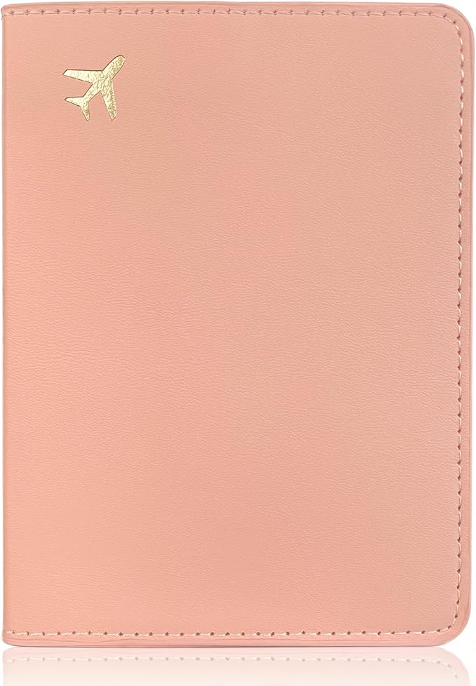 Passport Holder for Travel Essentials,RFID Blocking Passport Cover Case for Travel Accessories,Travel Wallet for Women Men (Pink)