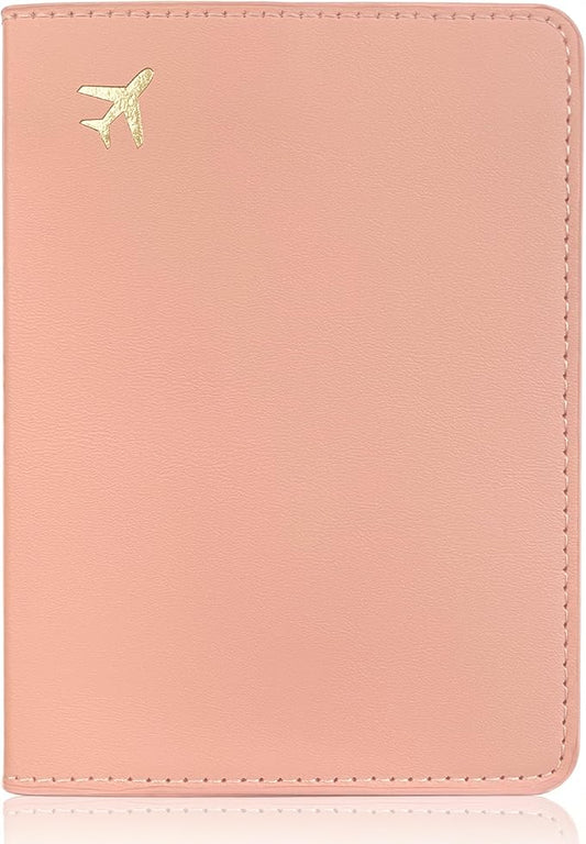 Passport Holder for Travel Essentials,RFID Blocking Passport Cover Case for Travel Accessories,Travel Wallet for Women Men (Pink)