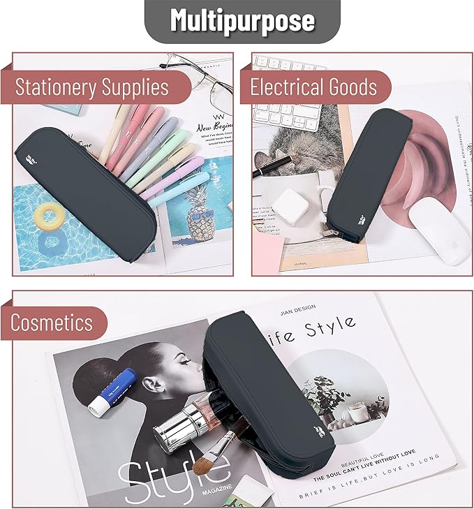 Mr. Pen- Silicone Pencil Case, Black Pencil Pouch, Pencil Case Small, Pencil Pouch Aesthetic