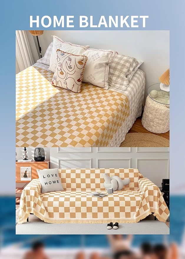 Antfuny Giant Beach Towel Blanket Autumn Outing Stuff for Women & Men Road Trip Camping Gear Ship Cruise Gear Must Haves Extra Large XXL Yellow Plain PatternAirplane Accessories Travel Gadgets