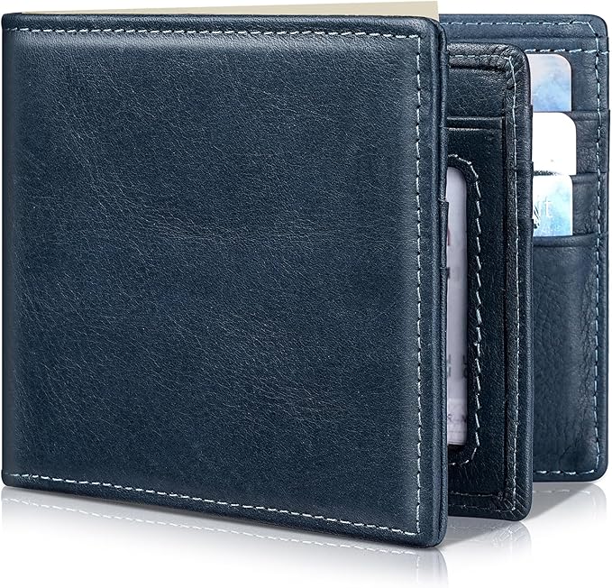 Artpaxy Mens Wallet Bifold Genuine Leather RFID Blocking Wallet for Men with 1 ID Windows 13 Card Holders 2 cash pockets 1 Gift Box