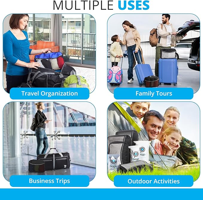 bago 7 Pcs Packing Cubes For Travel - 4 Packing Cube with 3 ZipLock Bags - Travel Cubes to Get Maximum Storage, Save Time & Effort to Pack - Happy Traveling (Orange)