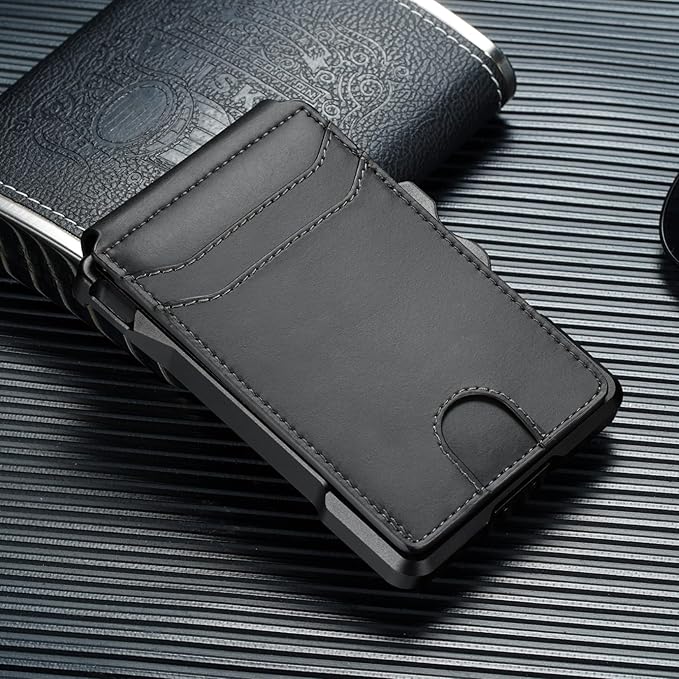 furid Smart Wallet For Men Slim: Rfid Minimalist Pop Up Wallets with Money Clip Metal Credit Card Holder - Gifts for Husband Father at Birthday Anniversary