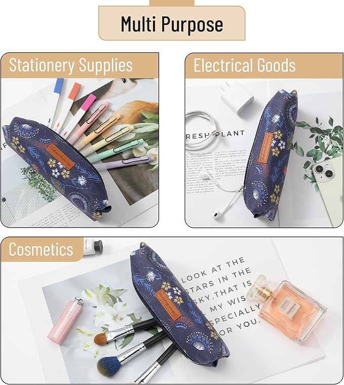 Mr. Pen- Cute Pencil Case Pouch, Navy Blue Color, Multipurpose Canvas Bible Pencil Pouch