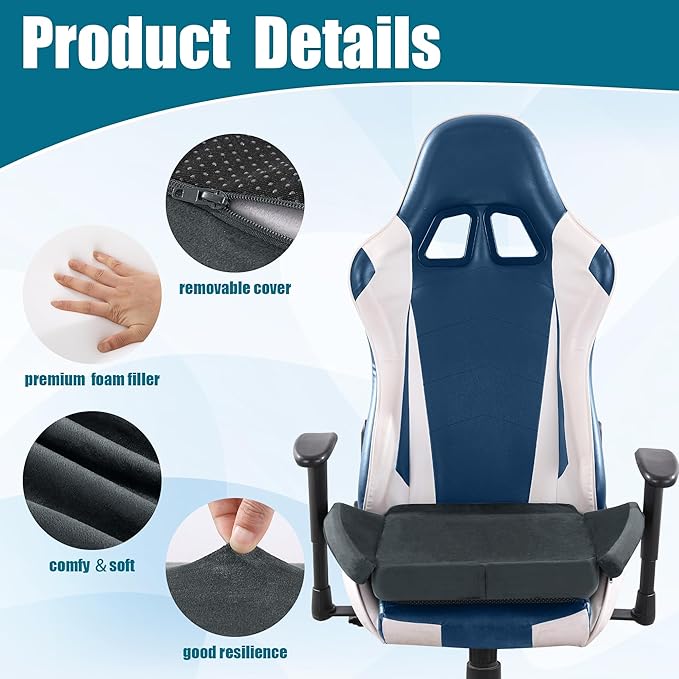 BALAPET Ultra Soft Gaming Chair Cushion for Long Sitting Gamers,Tailbone Pain Reduce Cushion for Office Chair(Gray)