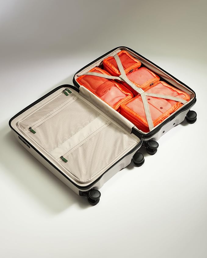 ANTLER - Compression Packing Cubes for Travel, Luggage Organiser for Suitcases or Bags, Travel Accessories, Set of 4, Coral